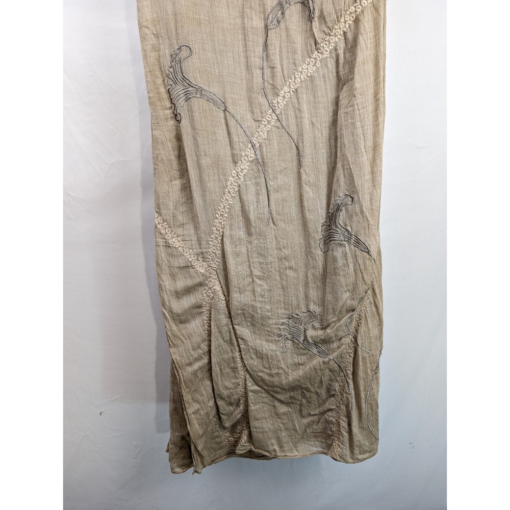 Floral Embroidered 100% Cotton Sleeveless Maxi Dress Size M Coastal Beach Boho - Picture 4 of 10